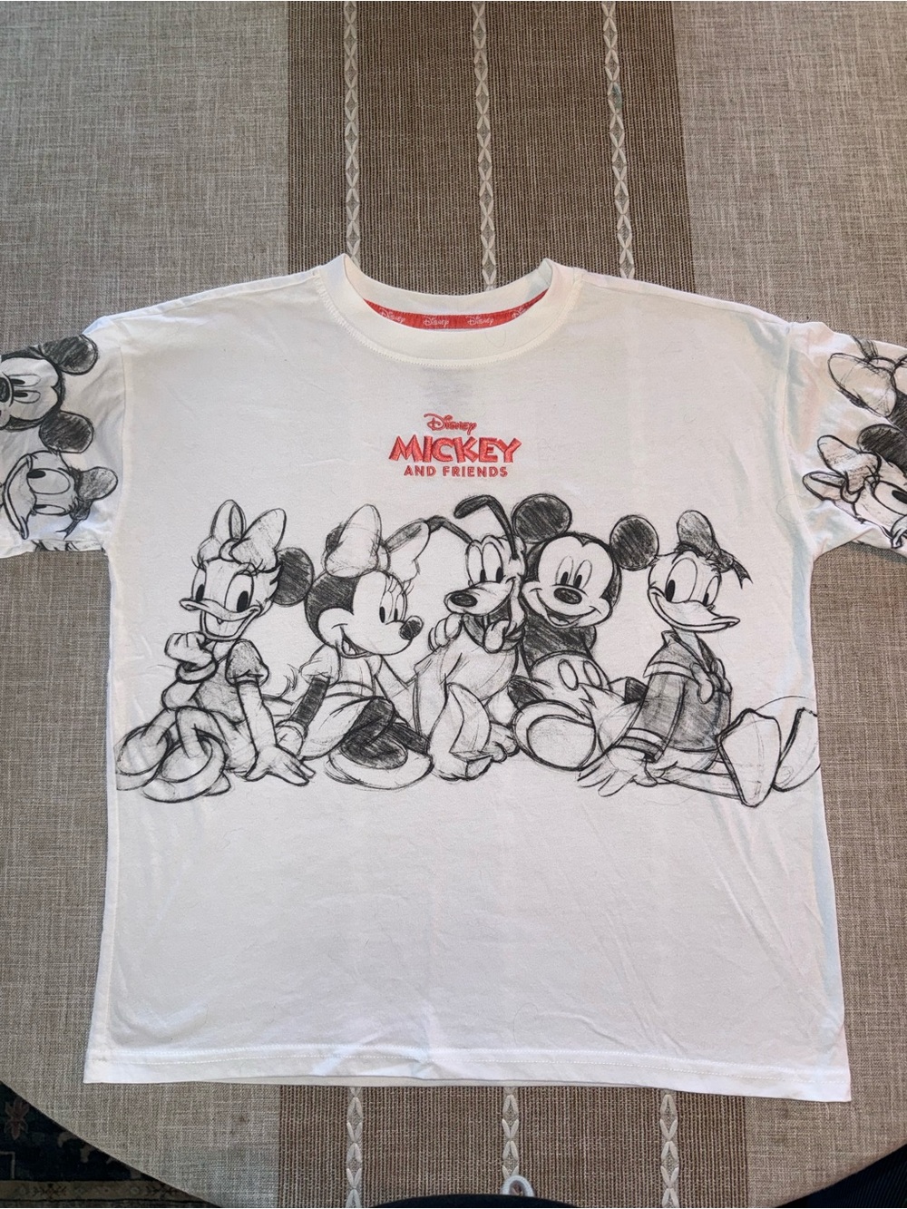 Disney White Mickey & Friends Sketch Graphic Tee